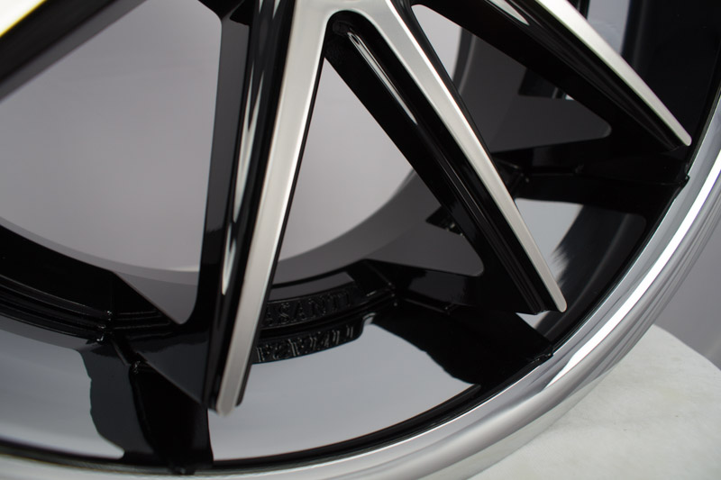 Asanti Black Label Abl 5 20x10 5 Lug Gloss Black Chrome Machined Wheels Rims .JPG