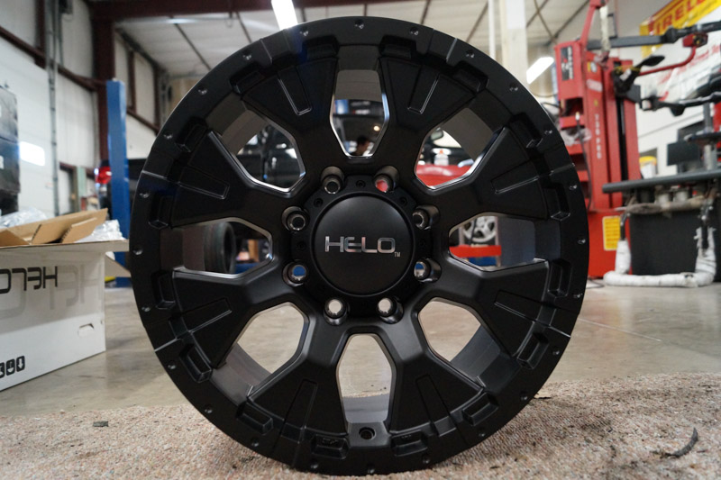 Helo He878 18x9 8 Lug Satin Black Wheels Rims .JPG