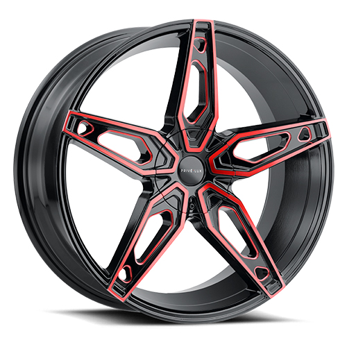 Prive Lux PL6 Gloss Black With Red Machined Accents