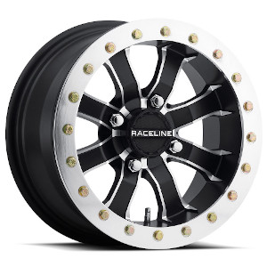 Raceline UTV A71 UTV Mamba Simulated Beadlock Black W Machine Face