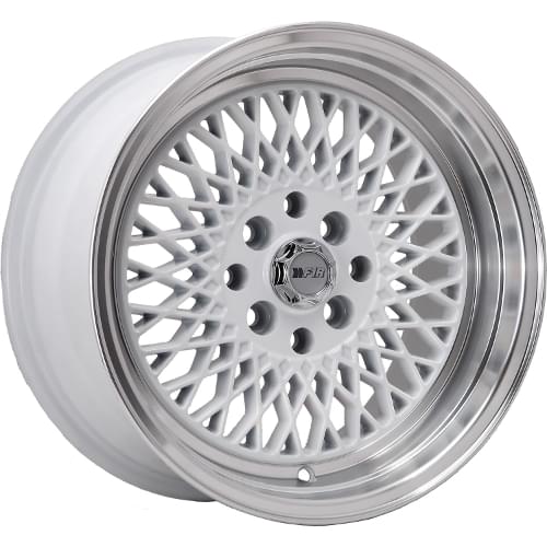 F1R F01 White W/ Polished Lip - 16x8 +25 - F01168W25