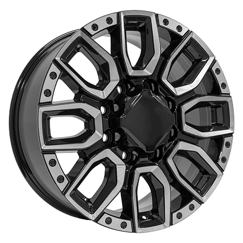 OE Wheels GMC Sierra 2500/3500 CV97B Black W/ Milled Edge