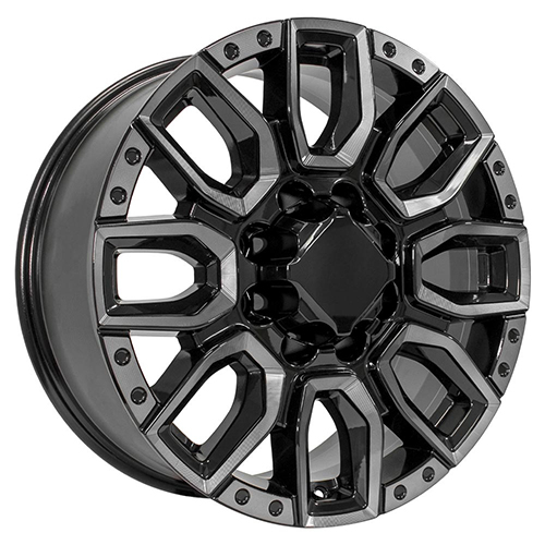 OE Wheels GMC Sierra 2500/3500 CV97B Black Milled Edge W/ Tinted Clear Photo