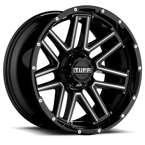 Tuff T17 Gloss Black W/ Milled Spokes