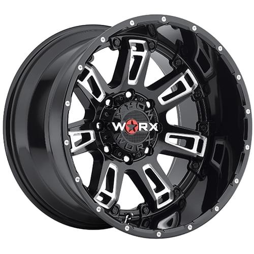 RealView of Worx Beast II 808 Wide Gloss Black Milled 20x12 44